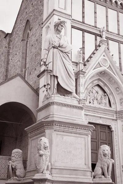 Dante heykeli Floransa, İtalya — Stok fotoğraf