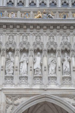 westminster abbey, london ana Cephesi üzerindeki heykeller,