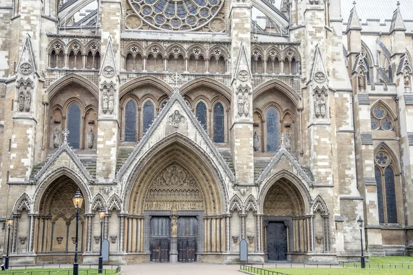 Westminsterské opatství fasáda, westminster, Londýn — Stock fotografie