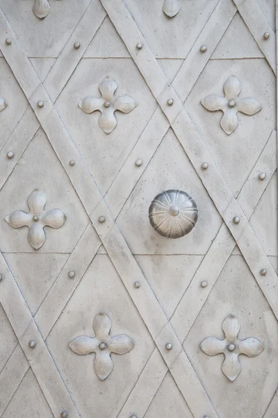 Gümüş metal kapı tasarımı — Stok fotoğraf