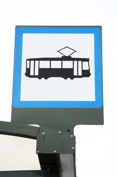 Tramvay dur işareti — Stok fotoğraf