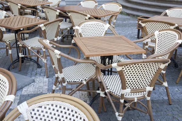 Cafe Table and Chairs Stare Mesto Neighborhood, Prague — Stock Photo, Image