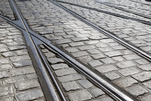 Tram rails, Praag — Stockfoto