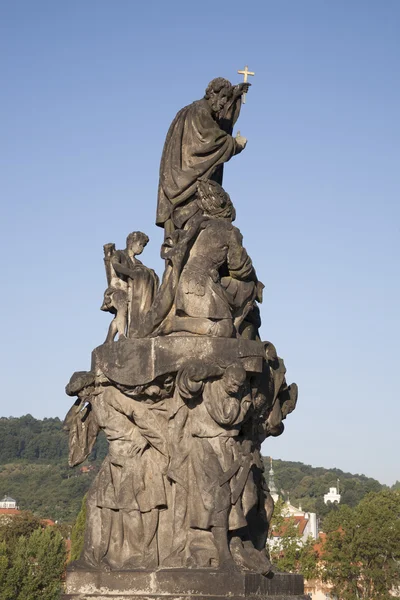 Charles bridge sculptuur, Praag — Stockfoto