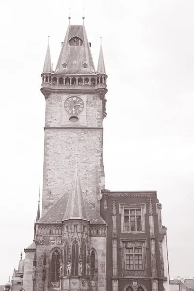 Câmara Municipal Torre do Relógio, Praça da Cidade Velha, Praga — Fotografia de Stock