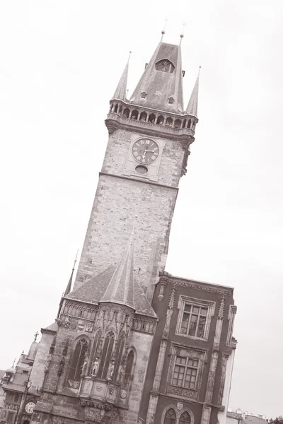 Belediye Binası Saat Kulesi, eski şehir Meydanı, Prag — Stok fotoğraf