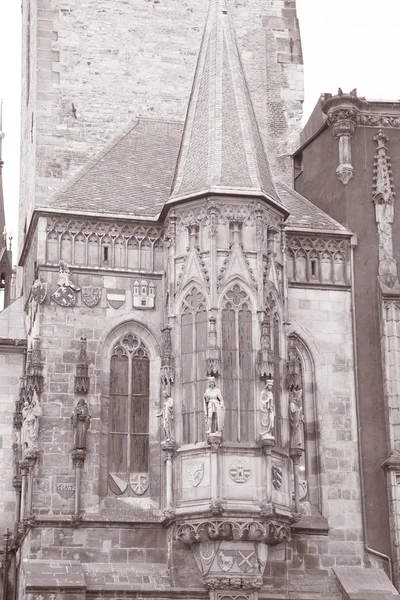 布拉格老城广场、 市政厅钟楼 — 图库照片