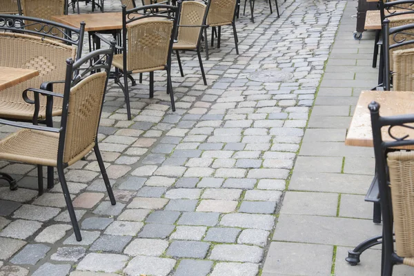 Cafe Tisch und Stühle — Stockfoto