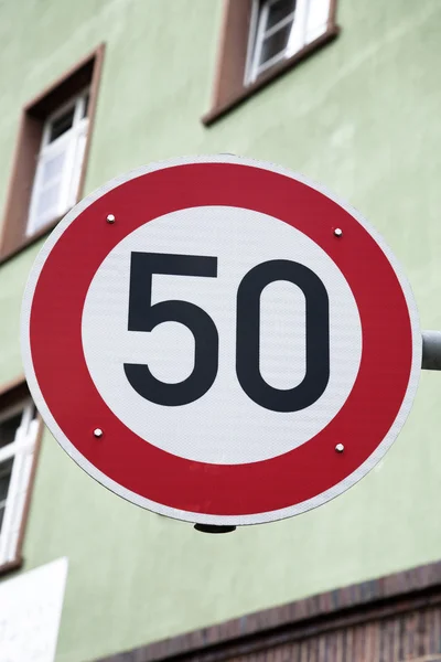 Red Fifty Speed Sign — Stock Photo, Image