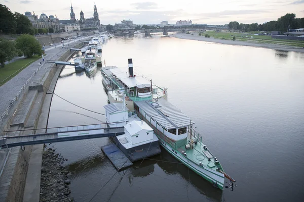 Dampfschiffe auf der Elbe in Dresden — Stockfoto