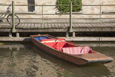 Punt Boat on River Cam, Cambridge clipart
