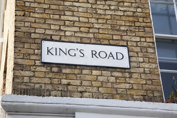 Kings Road Street Sign, Chelsea, Londres — Fotografia de Stock