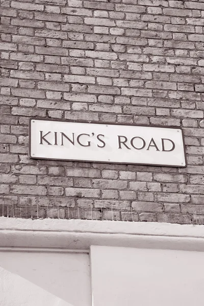 国王路路牌，切尔西伦敦 — 图库照片