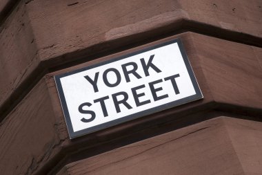 York street işaret tuğla duvar