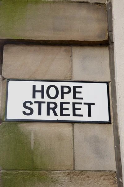 Letrero de calle esperanza, manchester —  Fotos de Stock