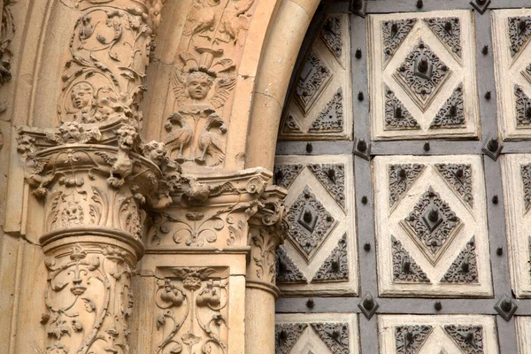 Szent Esteban Templom Homlokzata Ajtaja Salamanca Spanyolország — Stock Fotó