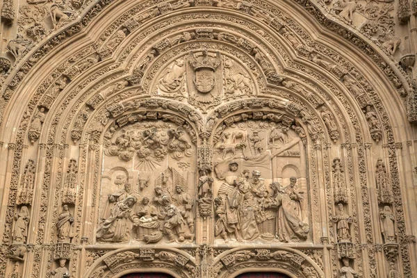 Fachada Entrada Catedral Salamanca Espanha — Fotografia de Stock