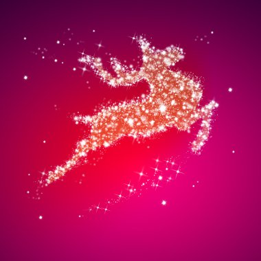 Zıplama, yıldızlı arka plan christmas geyik