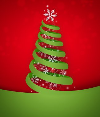 Noel ağacı şeklinde yırtık kağıt. Modern Noel arka