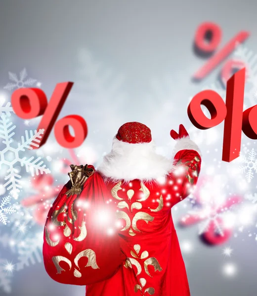 Mikulás karácsonyi kedvezmény értékesítési koncepció — Stock Fotó