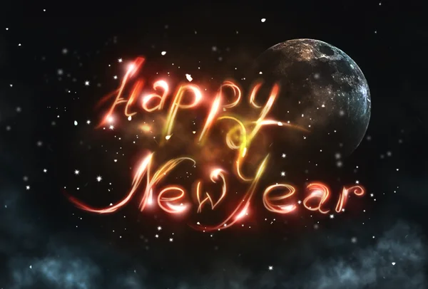 Nyår i universum koncept med fantasy moln, stjärnor och månen — Stockfoto