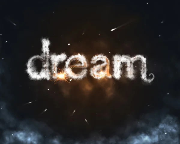 Dream cloud burning word — Stock Photo, Image