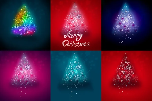 Abstract Christmas tree illustration set