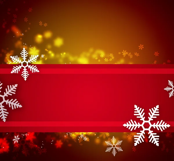 Beautiful snowflake Christmas background with ribbon and copyspa — Stock Photo, Image