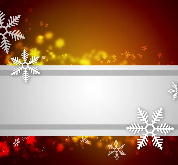 Beautiful snowflake Christmas background with ribbon and copyspa — Stock Photo, Image