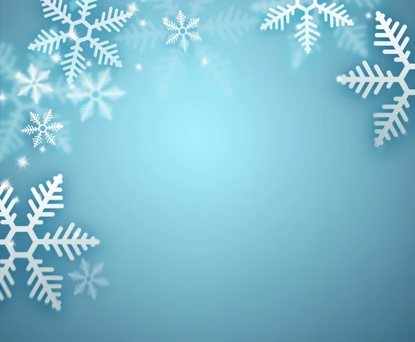Copyspace と美しいスノーフレーク青いクリスマス背景 — ストック写真