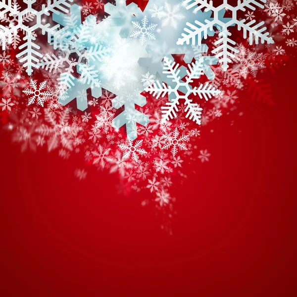 Hermoso copo de nieve rojo fondo de Navidad con copyspace — Foto de Stock