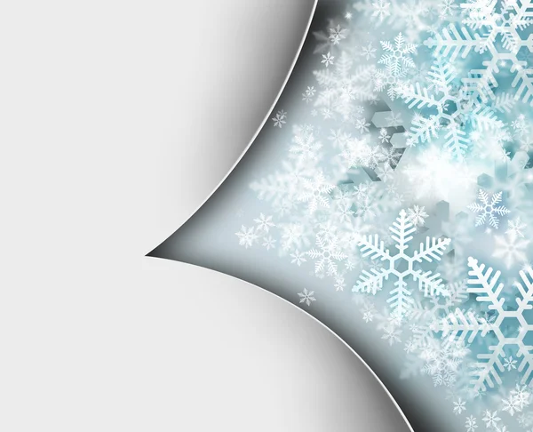 Schöne Schneeflocke Weihnachten Hintergrund mit weißem Papier copysp — Stockfoto