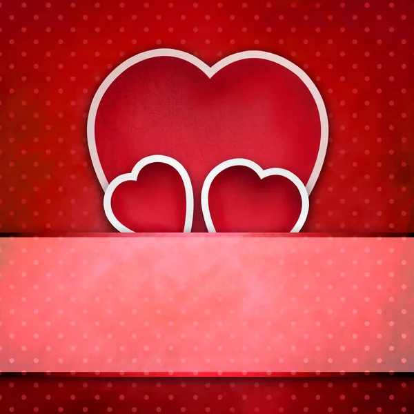 Fundo Valentine: três corações sobre fundo retro — Fotografia de Stock
