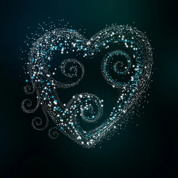 Sparkling heart retro background — Stock Photo, Image