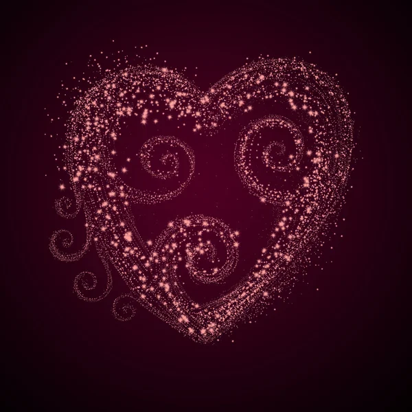 Sparkling heart retro background — Stock Photo, Image