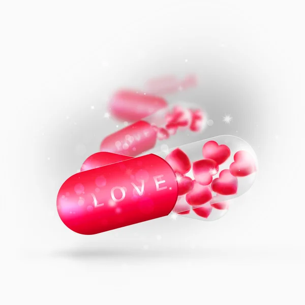 Magical pill with love medicine inside — Stock Photo, Image