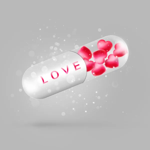 Magical pill with love medicine inside — Stock Photo, Image