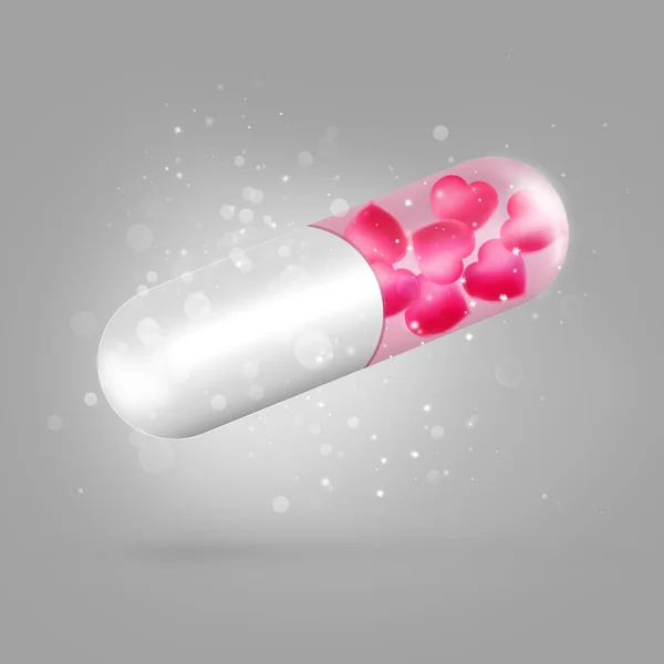 Magical pill with love medicine inside — Stock Photo, Image