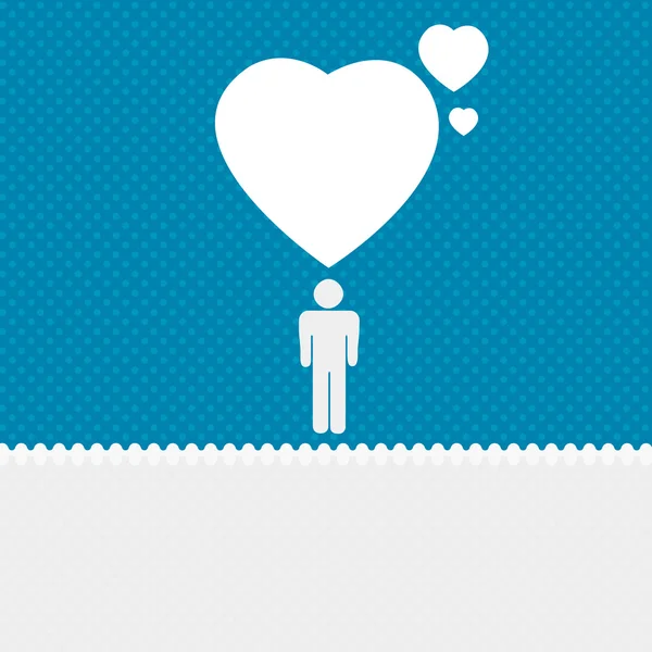 Fundo Valentine: homem solitário sonhando com o amor — Fotografia de Stock