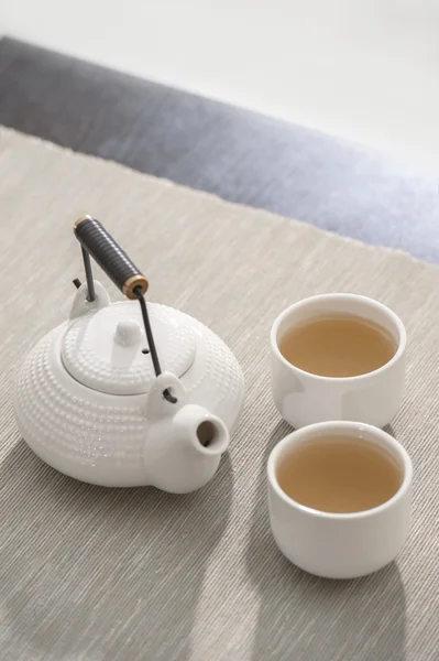Tea set at comfortable lounge — Stock Photo, Image