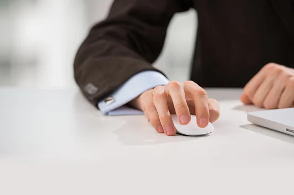 Closeup of torso of confident business man wearing elegant suit — Stock Photo, Image