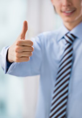 iş adamı el closeup başparmak
