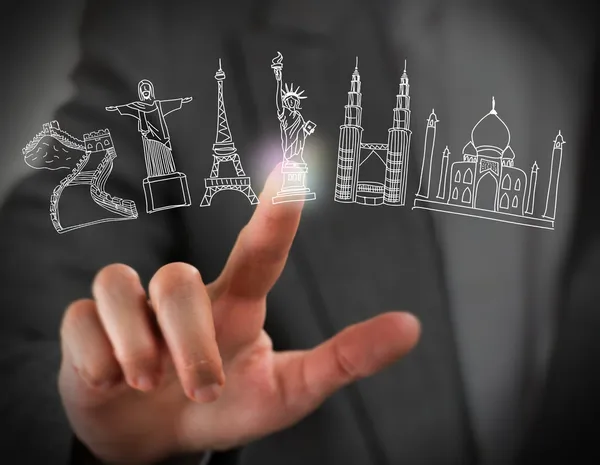 sanal sembolü ünlü kurulmasını dokunmadan parmak portre