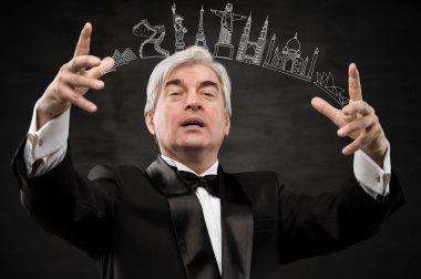 adam ünlü turistik hedef sanal sembolleri ile oynama