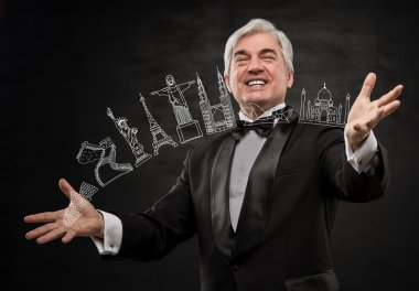 adam ünlü turistik hedef sanal sembolleri ile oynama