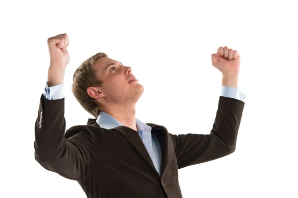 An excited young executive celebrating the success — Stock Photo, Image