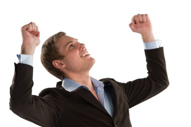 onun iş proje başarısını kutluyor heyecanlı genç yönetici