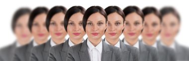 Group of business women clones clipart