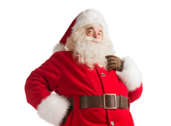 Retrato de feliz Papai Noel pensando — Fotografia de Stock