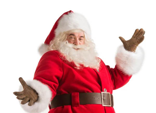 Santa claus gebaren zijn hand — Stockfoto